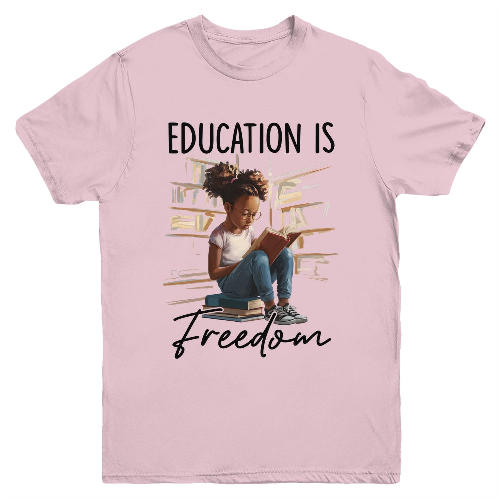 Education Is Freedom Black Teacher Books Black History Month Youth Shirt | teecentury
