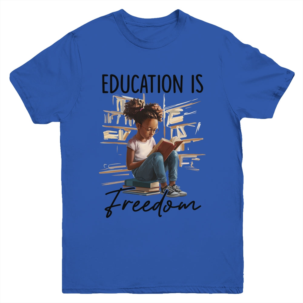 Education Is Freedom Black Teacher Books Black History Month Youth Shirt | teecentury