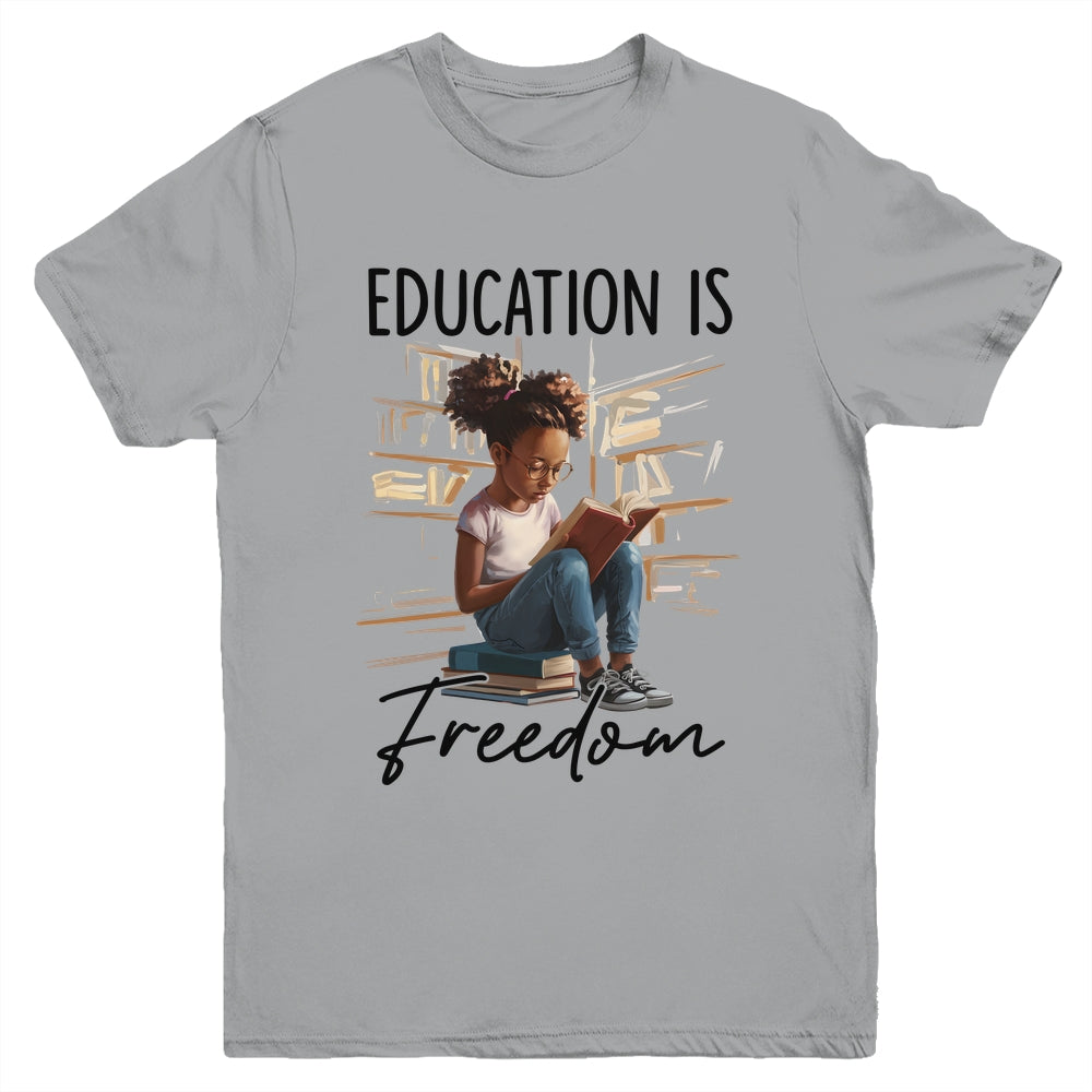 Education Is Freedom Black Teacher Books Black History Month Youth Shirt | teecentury