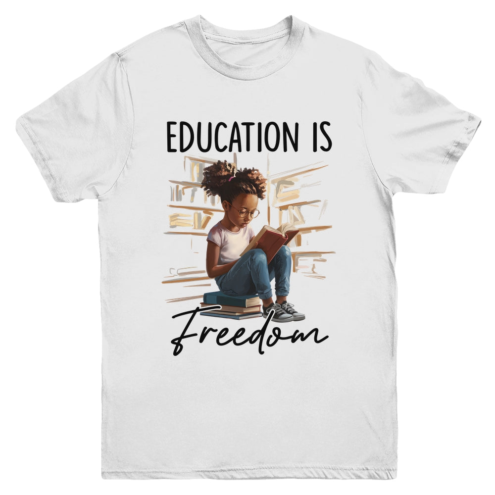 Education Is Freedom Black Teacher Books Black History Month Youth Shirt | teecentury