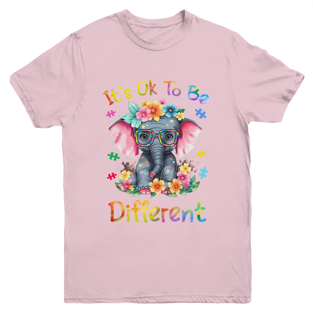 Elephant Autism Awareness It's Ok To Be Different Boys Kids Youth Shirt | teecentury
