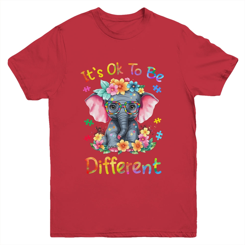 Elephant Autism Awareness It's Ok To Be Different Boys Kids Youth Shirt | teecentury