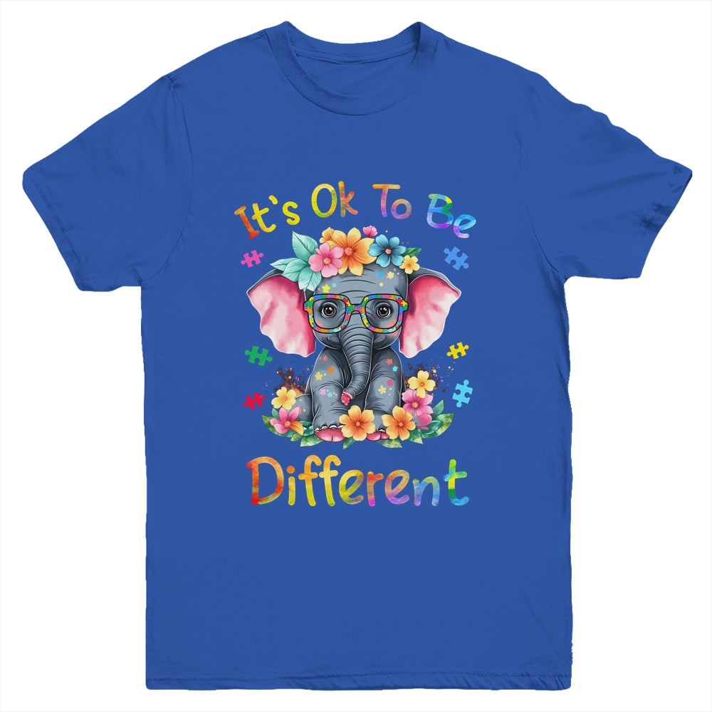 Elephant Autism Awareness It's Ok To Be Different Boys Kids Youth Shirt | teecentury