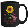 Elephant Burgundy Ribbon Multiple Myeloma Awareness Sunflower Mug | teecentury