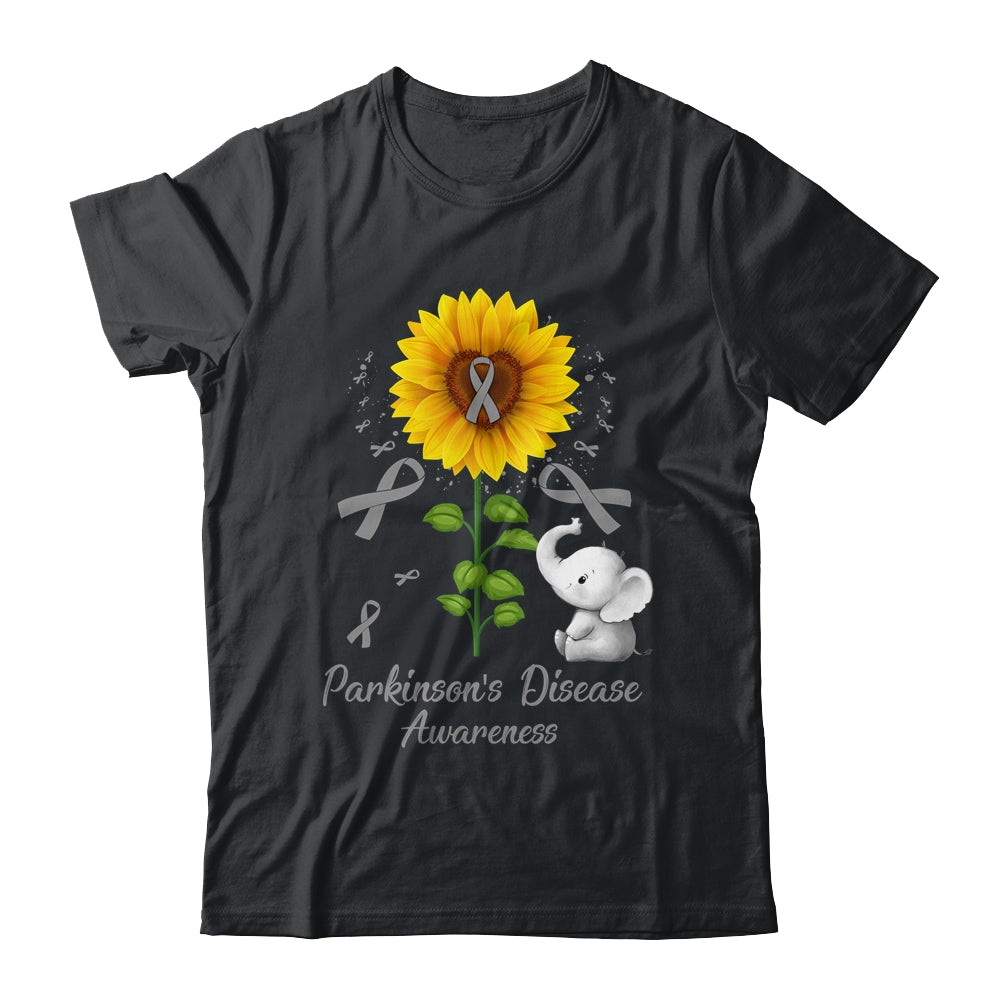 Elephant Grey Ribbon Parkinson's Disease Awareness Sunflower Shirt & Hoodie | teecentury