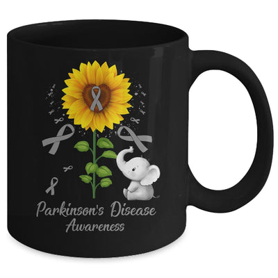 Elephant Grey Ribbon Parkinson's Disease Awareness Sunflower Mug | teecentury