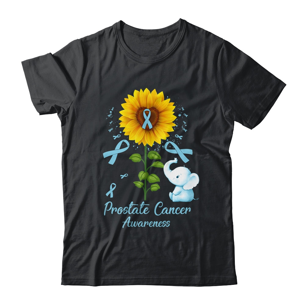 Elephant Light Blue Ribbon Prostate Cancer Awareness Sunflower Shirt & Hoodie | teecentury