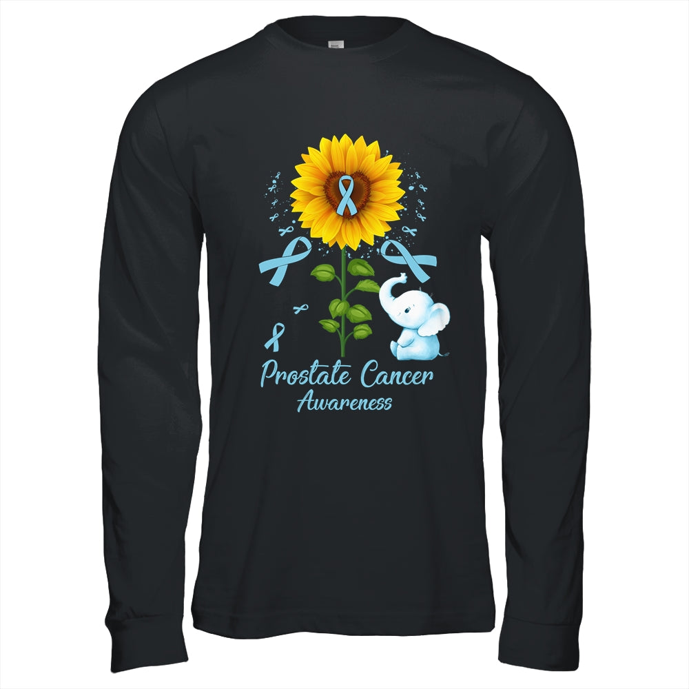 Elephant Light Blue Ribbon Prostate Cancer Awareness Sunflower Shirt & Hoodie | teecentury