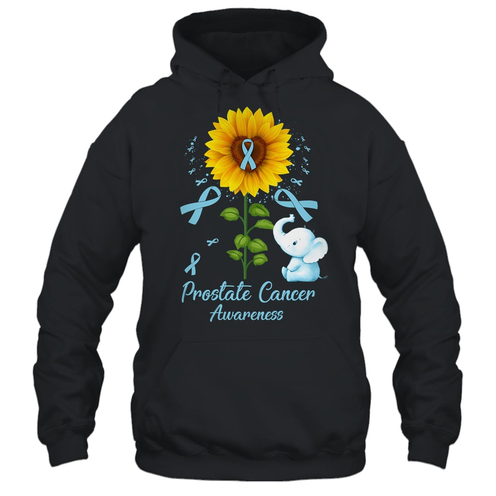 Elephant Light Blue Ribbon Prostate Cancer Awareness Sunflower Shirt & Hoodie | teecentury