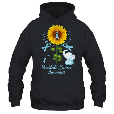 Elephant Light Blue Ribbon Prostate Cancer Awareness Sunflower Shirt & Hoodie | teecentury