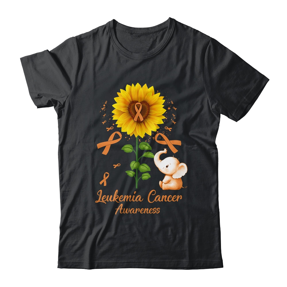 Elephant Orange Ribbon Leukemia Cancer Awareness Sunflower Shirt & Hoodie | teecentury