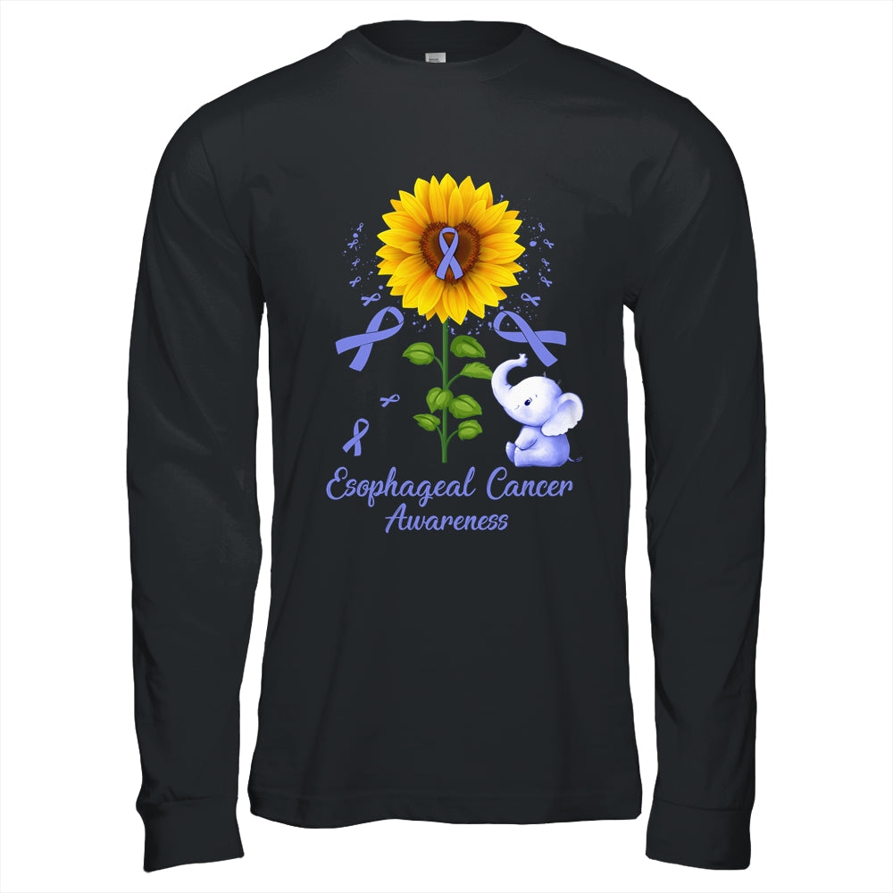 Elephant Periwinkle Ribbon Esophageal Cancer Awareness Sunflower Shirt & Hoodie | teecentury