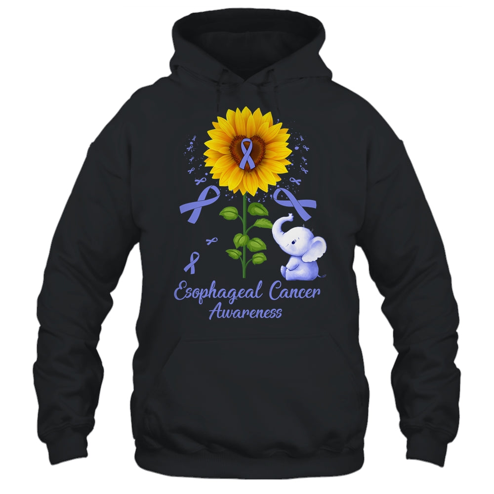 Elephant Periwinkle Ribbon Esophageal Cancer Awareness Sunflower Shirt & Hoodie | teecentury