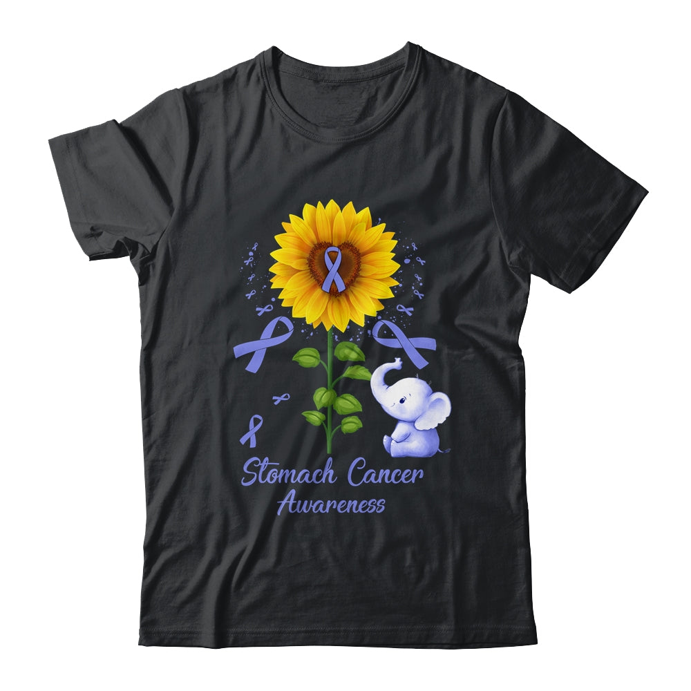 Elephant Periwinkle Ribbon Stomach Cancer Awareness Sunflower Shirt & Hoodie | teecentury