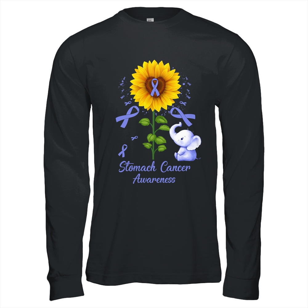 Elephant Periwinkle Ribbon Stomach Cancer Awareness Sunflower Shirt & Hoodie | teecentury