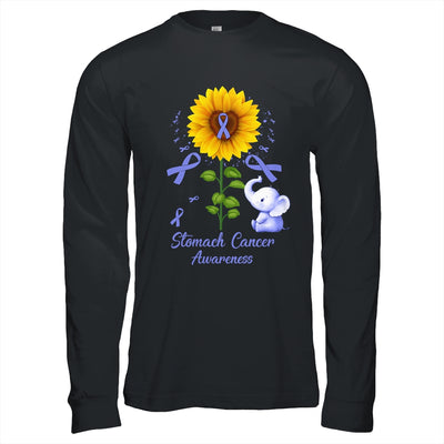 Elephant Periwinkle Ribbon Stomach Cancer Awareness Sunflower Shirt & Hoodie | teecentury