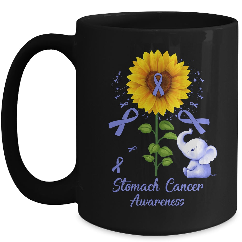 Elephant Periwinkle Ribbon Stomach Cancer Awareness Sunflower Mug | teecentury