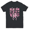 Eleven Is A Vibe Groovy 11th Birthday Girl Coquette Bow Youth Shirt | teecentury