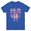 Eleven Is A Vibe Groovy 11th Birthday Girl Coquette Bow Youth Shirt | teecentury