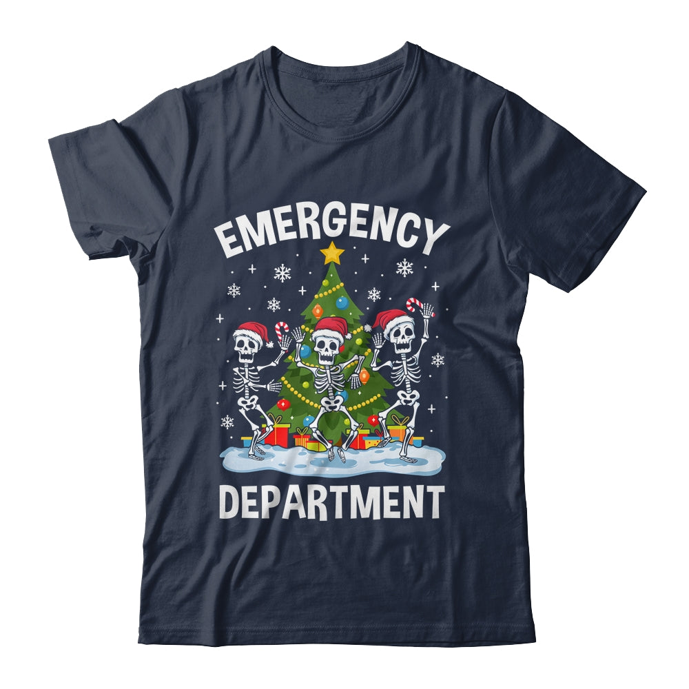 Emergency Department Christmas Holiday Skeleton Nurse ER ED Shirt & Sweatshirt | teecentury