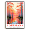 Enchanting Louisiana Art Print Poster Bayou Sunset Pelican State Travel Souvenir Wall Art Landscape Painting Picture For Home Living Room Office Bedroom Decor Unframed | teecentury
