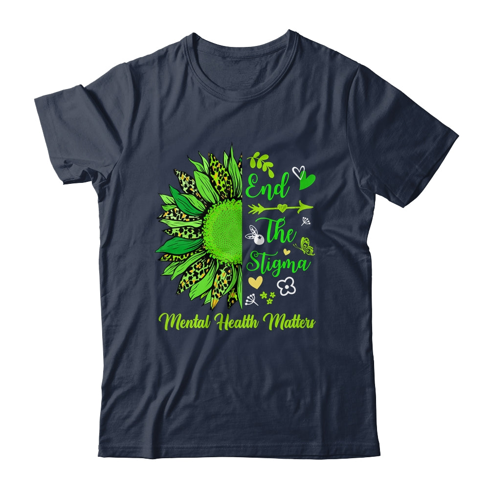 End The Stigma Mental Health Matters Ribbon Awareness Shirt & Hoodie | teecentury