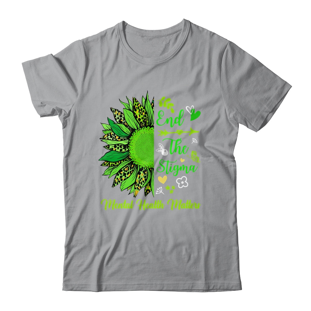 End The Stigma Mental Health Matters Ribbon Awareness Shirt & Hoodie | teecentury
