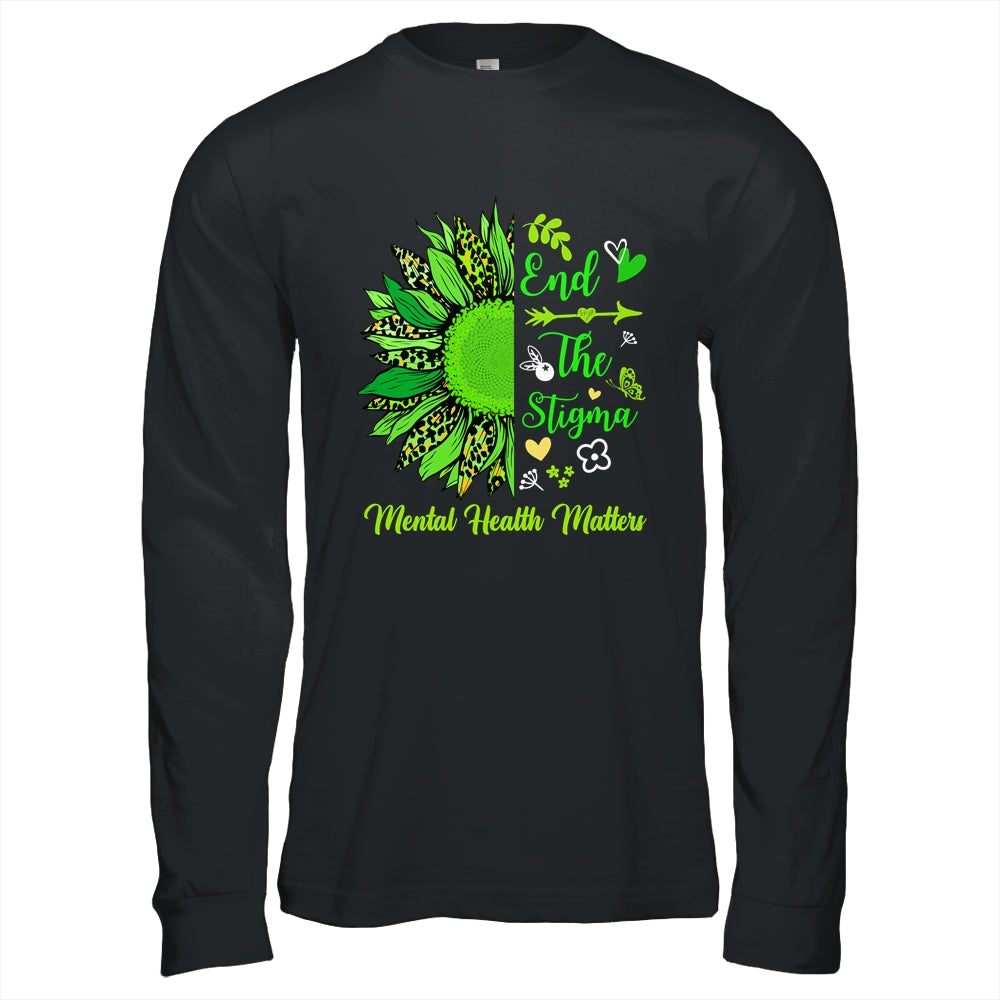 End The Stigma Mental Health Matters Ribbon Awareness Shirt & Hoodie | teecentury