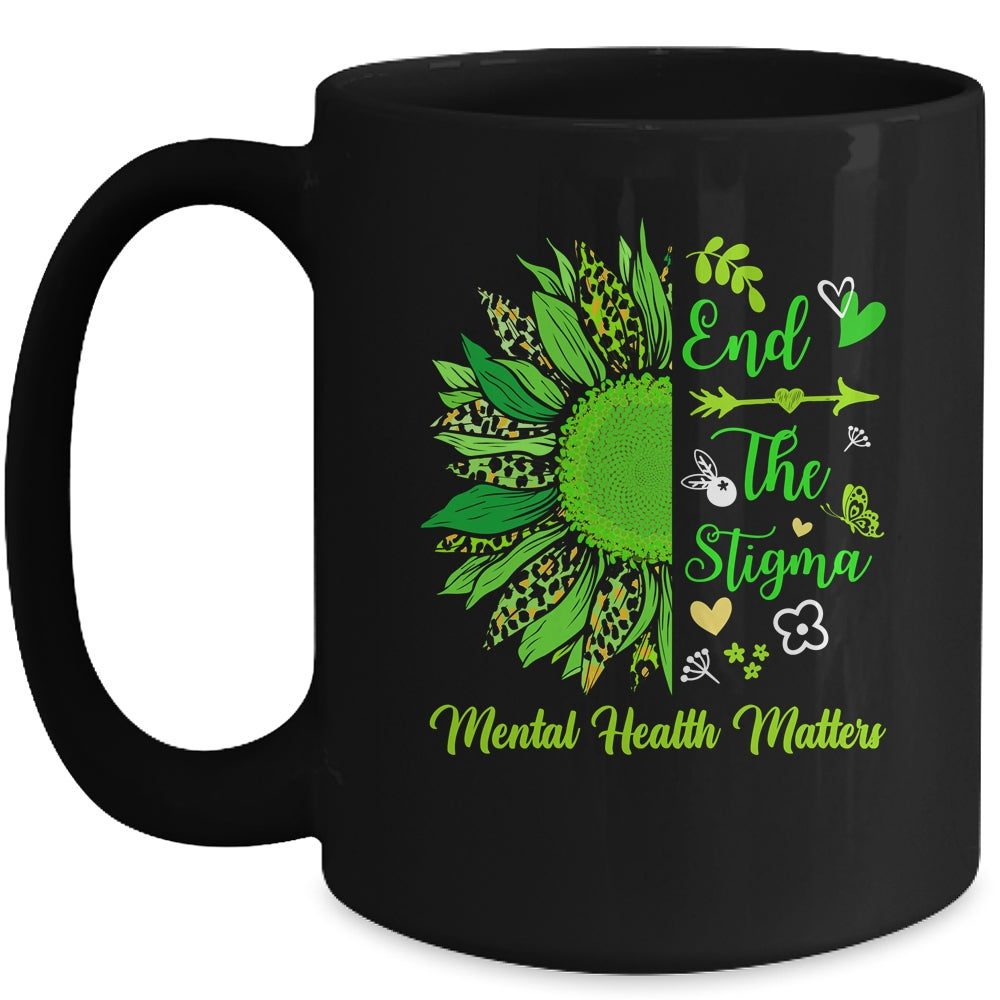 End The Stigma Mental Health Matters Ribbon Awareness Mug | teecentury