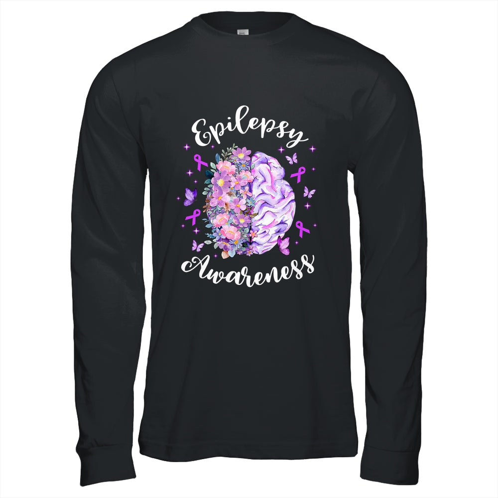 Epilepsy Awareness Month We Wear Purple Brain Flower Shirt & Hoodie | teecentury