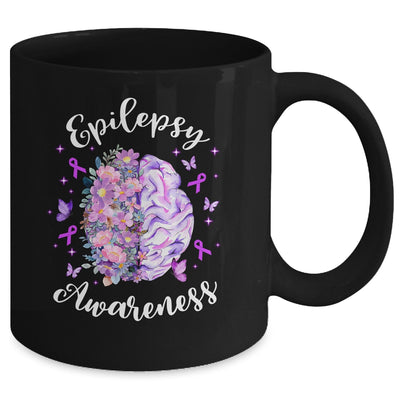 Epilepsy Awareness Month We Wear Purple Brain Flower Mug | teecentury