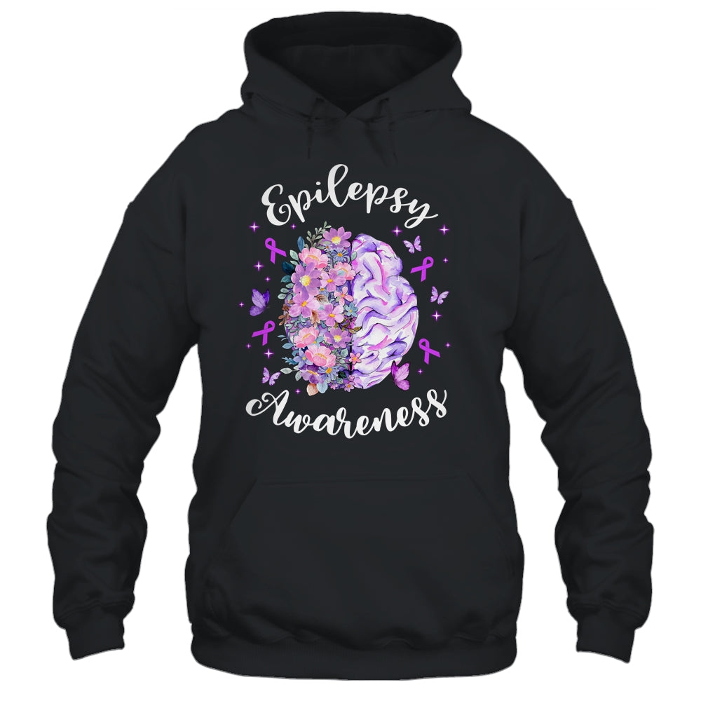 Epilepsy Awareness Month We Wear Purple Brain Flower Shirt & Hoodie | teecentury