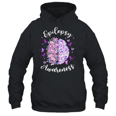 Epilepsy Awareness Month We Wear Purple Brain Flower Shirt & Hoodie | teecentury