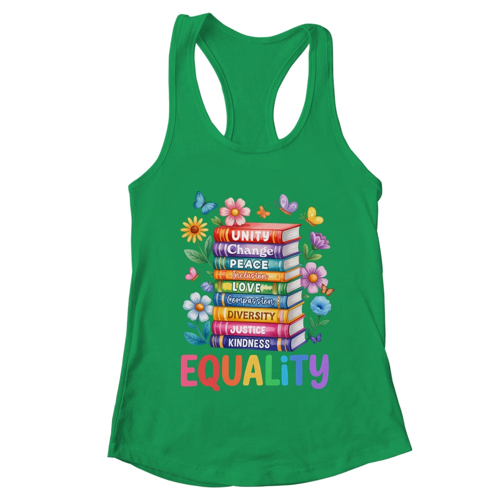 Equality Love Peace And Kindness Book Flowers LGBT Gay Pride Shirt & Tank Top | teecentury