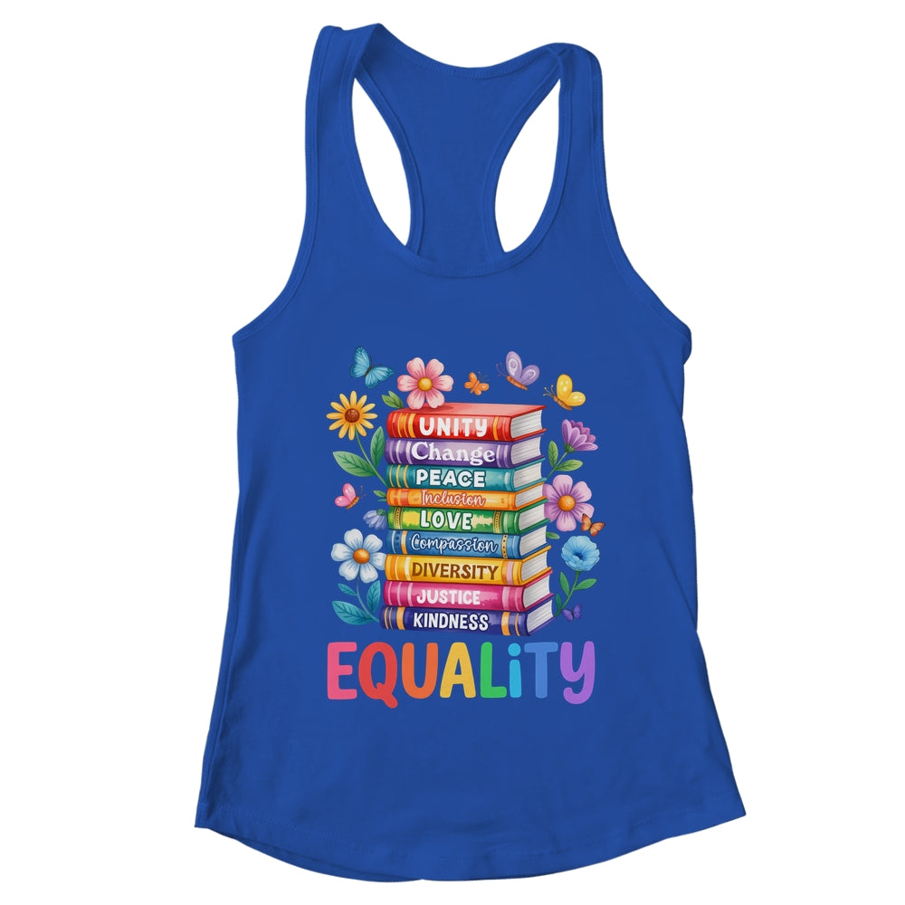 Equality Love Peace And Kindness Book Flowers LGBT Gay Pride Shirt & Tank Top | teecentury