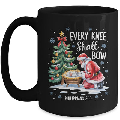 Every Knee Shall Bow Santa Christmas Christian Faith Xmas Mug | teecentury