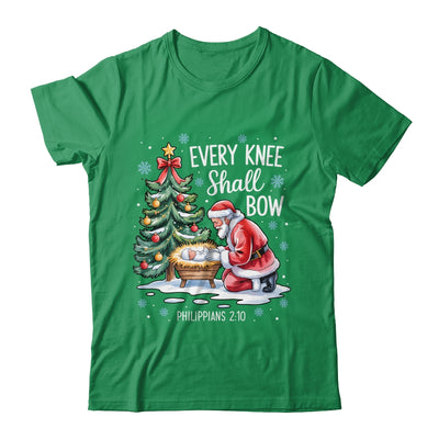 Every Knee Shall Bow Santa Christmas Christian Faith Xmas Shirt & Sweatshirt | teecentury