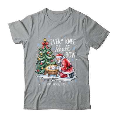 Every Knee Shall Bow Santa Christmas Christian Faith Xmas Shirt & Sweatshirt | teecentury