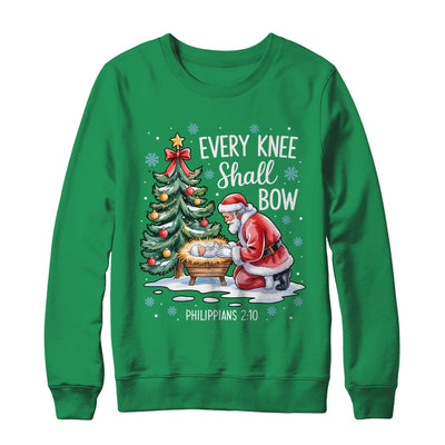 Every Knee Shall Bow Santa Christmas Christian Faith Xmas Shirt & Sweatshirt | teecentury