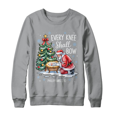 Every Knee Shall Bow Santa Christmas Christian Faith Xmas Shirt & Sweatshirt | teecentury