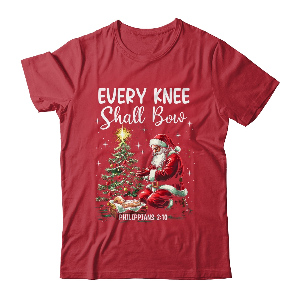 Every Knee Shall Bow Santa Christmas Nativity Scene Xmas Shirt & Sweatshirt | teecentury