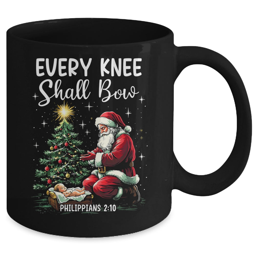 Every Knee Shall Bow Santa Christmas Nativity Scene Xmas Mug | teecentury