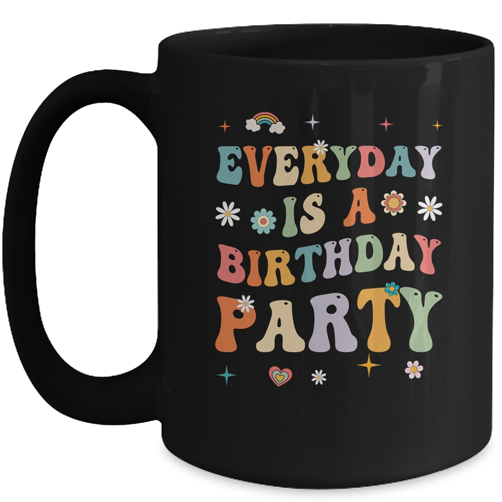 Everyday Is A Birthday Party For Women Girl Groovy Retro Mug | teecentury