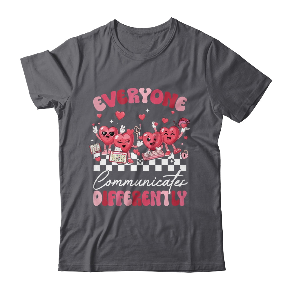 Everyone Communicates Differently Autism Valentines Shirt & Sweatshirt | teecentury