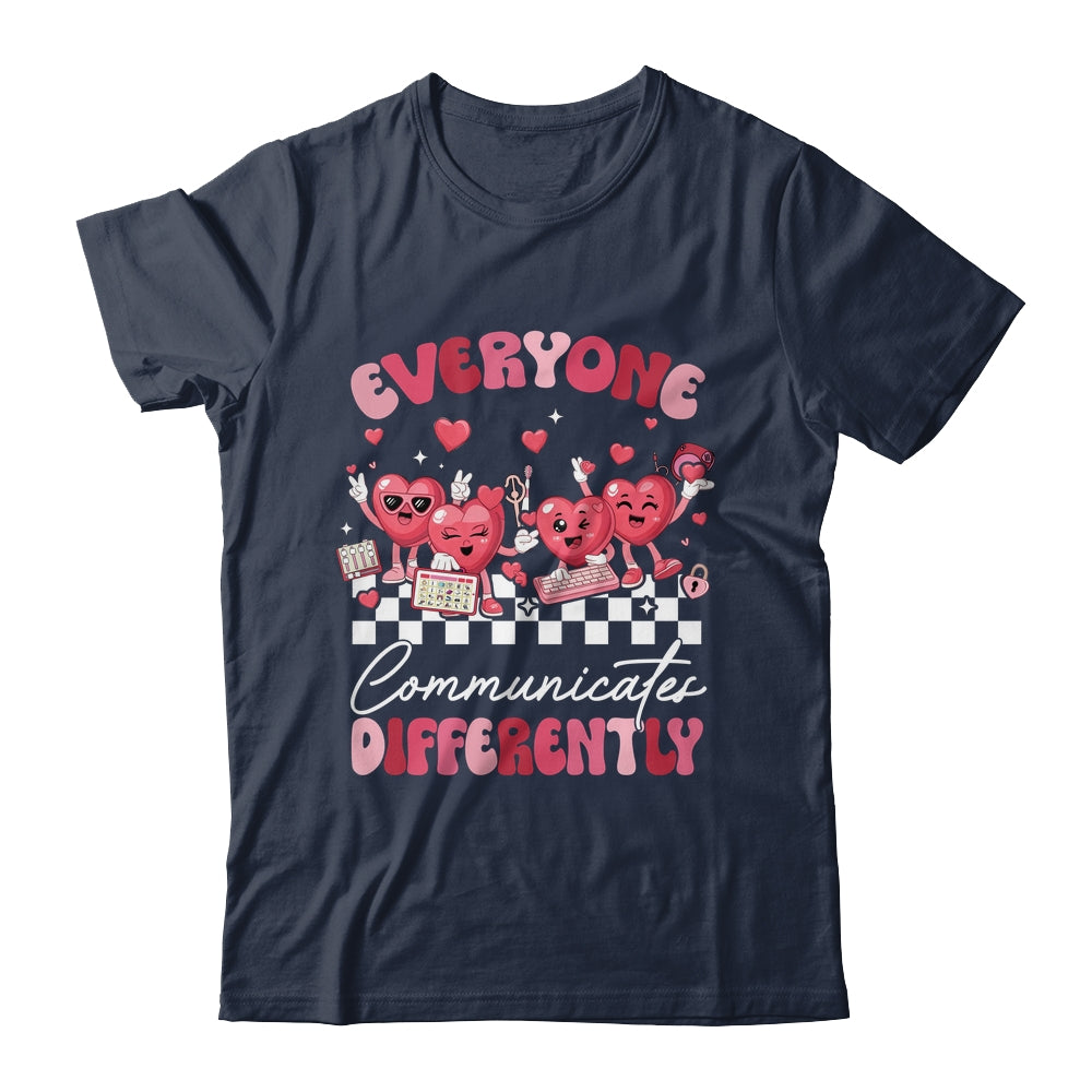 Everyone Communicates Differently Autism Valentines Shirt & Sweatshirt | teecentury