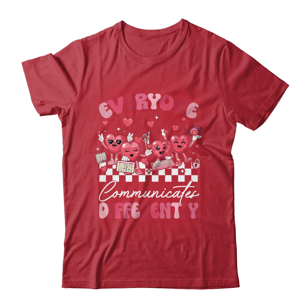 Everyone Communicates Differently Autism Valentines Shirt & Sweatshirt | teecentury