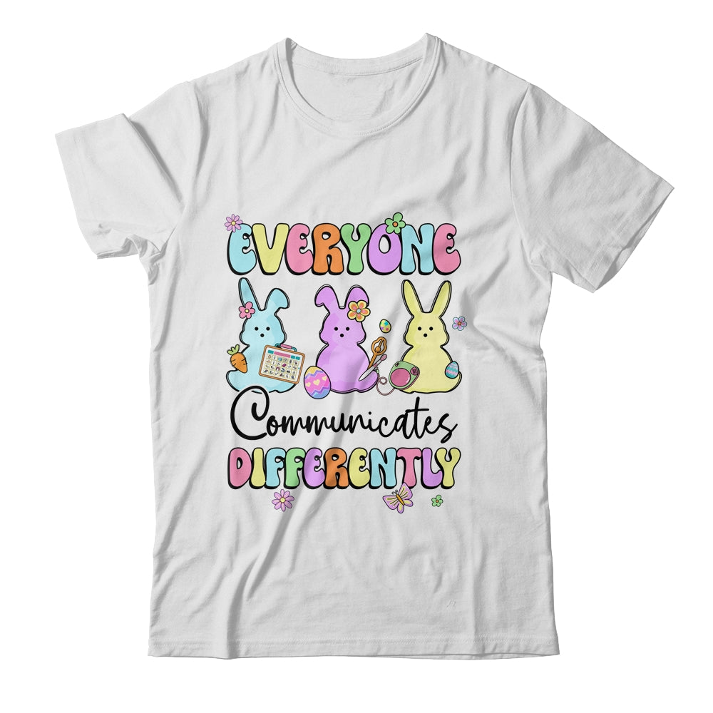 Everyone Communicates Differently Easter Speech Therapy SLP Shirt & Tank Top | teecentury
