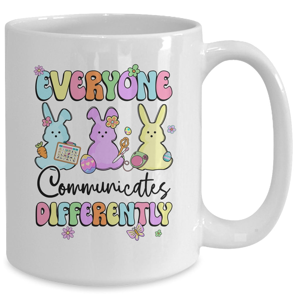 Everyone Communicates Differently Easter Speech Therapy SLP Mug | teecentury