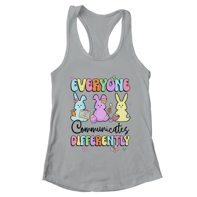 Everyone Communicates Differently Easter Speech Therapy SLP Shirt & Tank Top | teecentury