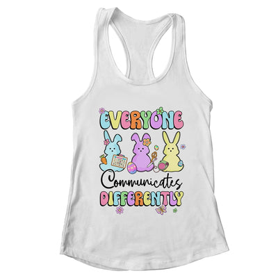 Everyone Communicates Differently Easter Speech Therapy SLP Shirt & Tank Top | teecentury
